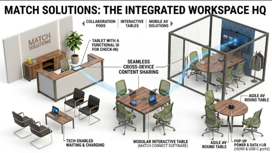 Conference table with AV integration Noida - power USB