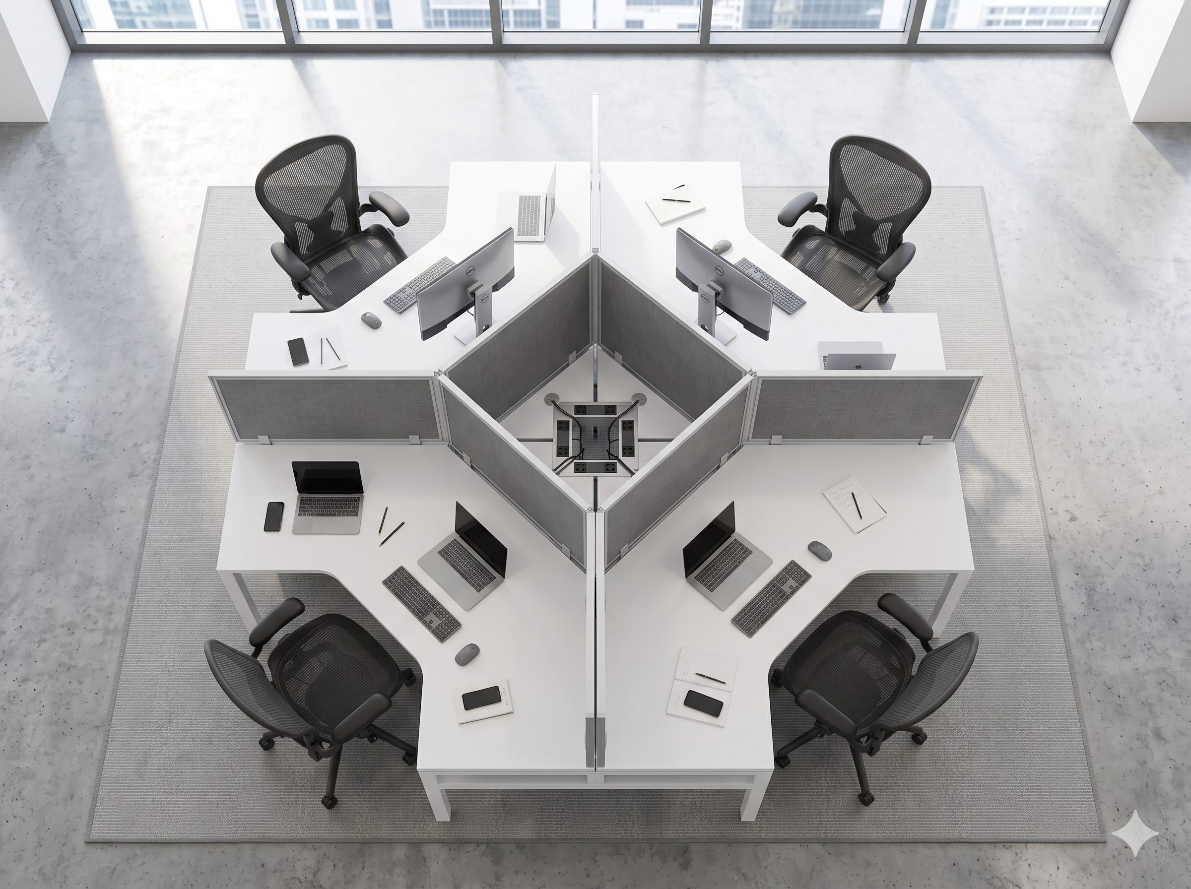 4 Seater Workstation